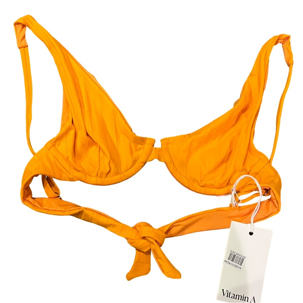 NWT Vitamin A Rossi Halter Underwire Top‎ - Tangerine SuperRib - Women's XS NEW